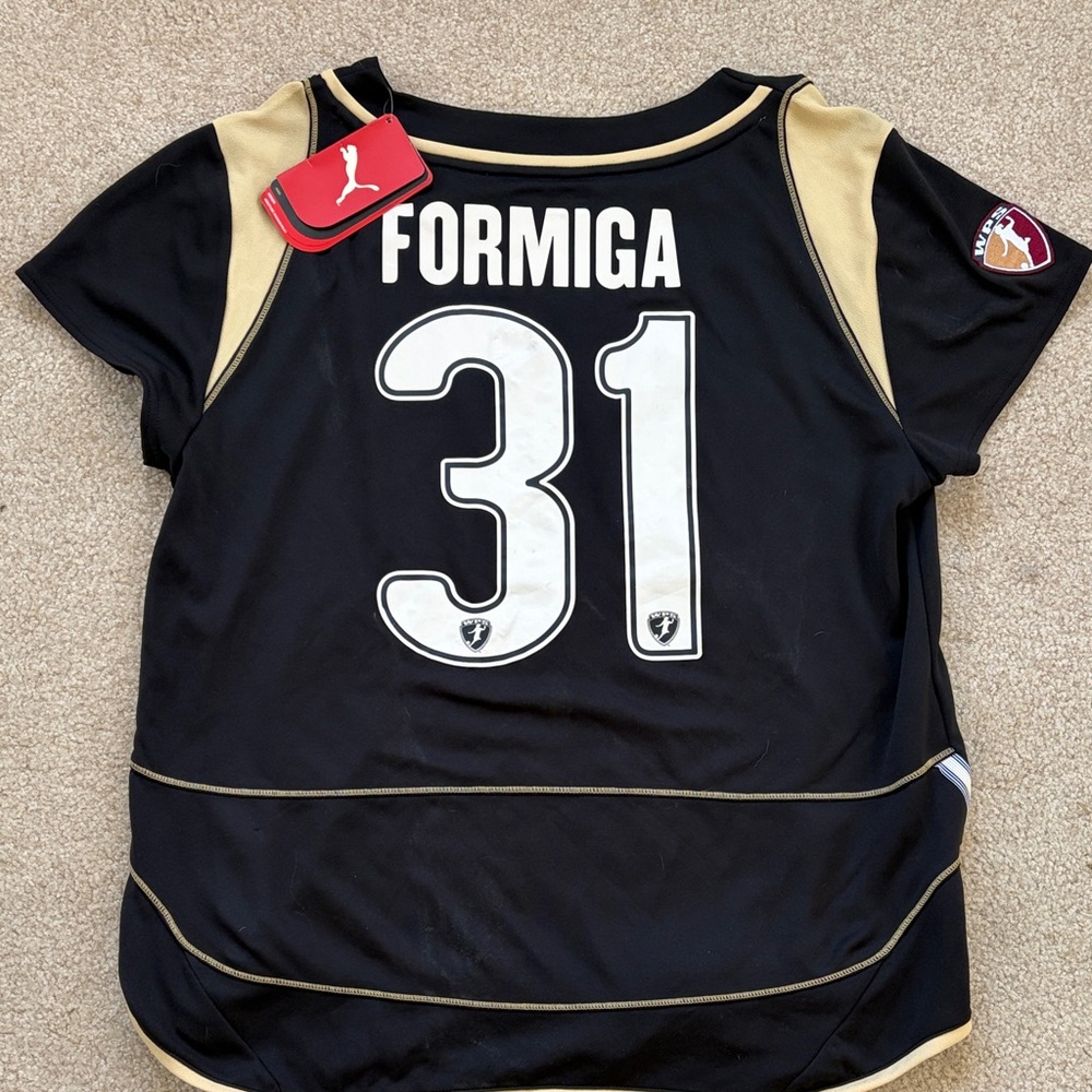 Puma Women’s Soccer Jersey Furmiga #31 Black Gold Size L NWT